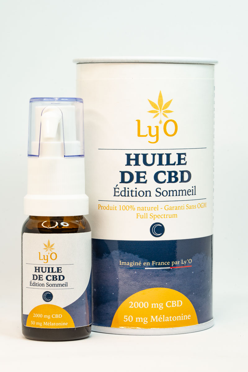 Huile CBD BIO Sommeil Ly'O - 20 % CBD & 50mg Mélatonine - Origine CBD